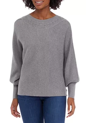 Women's Cable Mix Trim Sweater