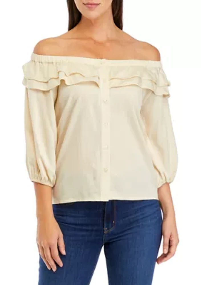 Women's Off the Shoulder Double Tier Top