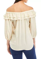 Women's Off the Shoulder Double Tier Top