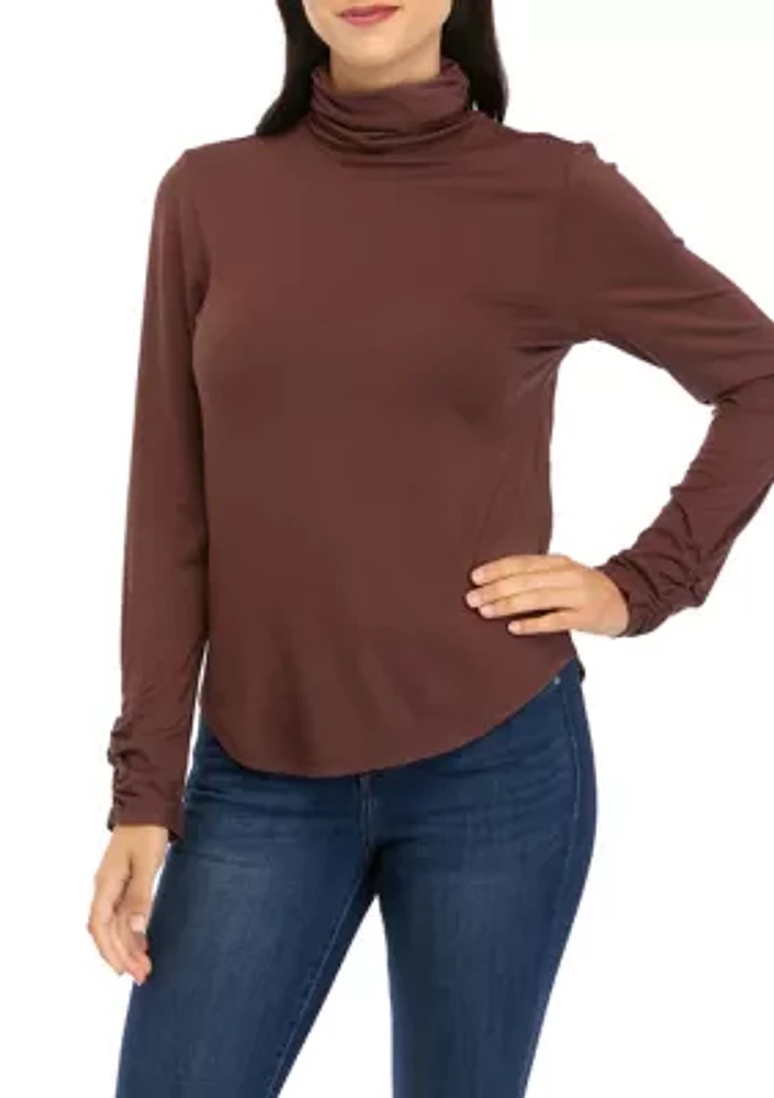 Women's Solid Turtleneck Top