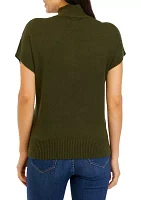 Women's Stitch Block Mock Neck Sweater