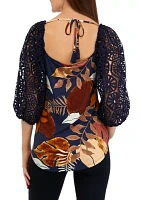 Women's Puff Sleeve Floral Top