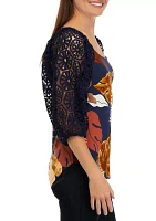 Women's Puff Sleeve Floral Top