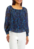 Women's Square Neck Printed Blouse