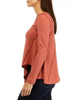 Women's Long Sleeve Asymmetrical Knit Top