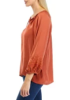 Women's Embroidered Sleeve Blouse