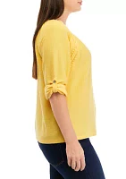 Women's Roll Tab Knit Top