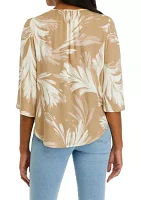 Women's Flutter Sleeve Printed Top