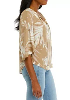 Women's Flutter Sleeve Printed Top