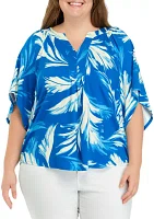 Plus Flutter Sleeve Top