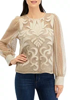 Women's Long Sleeve Lace Blouse