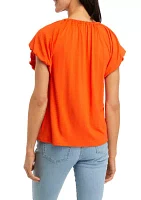 Women's Flutter Sleeve Knit Top