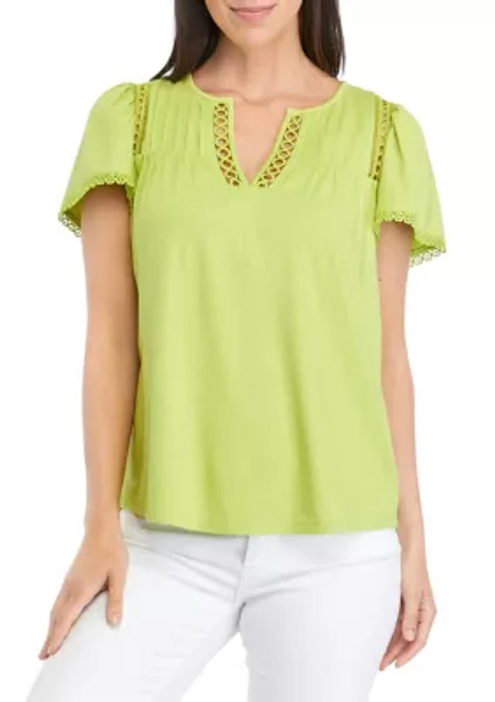 Women's Pleat Yoke Top