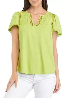 Women's Pleat Yoke Top