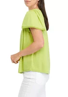 Women's Pleat Yoke Top