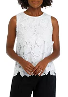 Women's Sleeveless Crochet Floral Tank