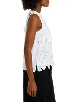 Women's Sleeveless Crochet Floral Tank