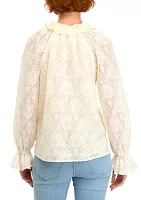 Women's Long Sleeve Crochet Lace Blouse