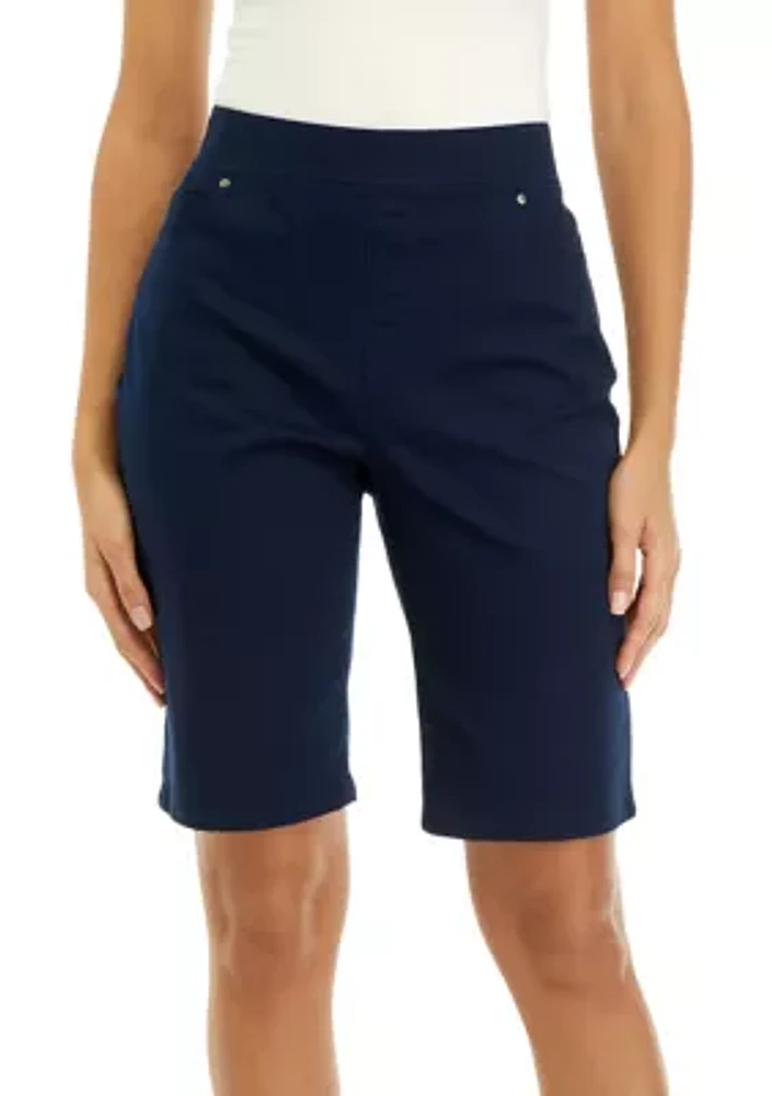 Women's Cotton Solid Bermuda Shorts