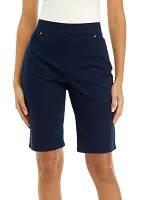 Women's Cotton Solid Bermuda Shorts