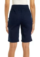 Women's Cotton Solid Bermuda Shorts