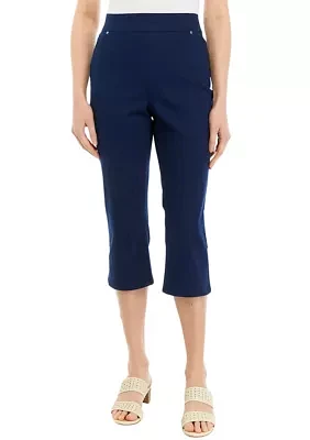 Women's Solid Cotton Capri Pants