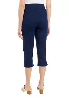 Women's Solid Cotton Capri Pants