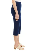 Women's Solid Cotton Capri Pants