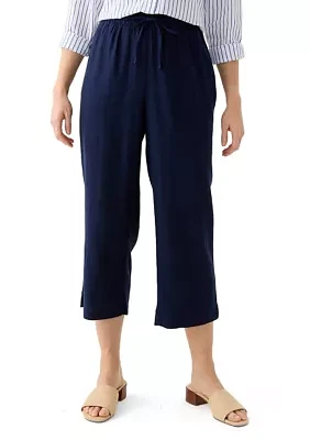 Women's Pull On Linen Crop Pants