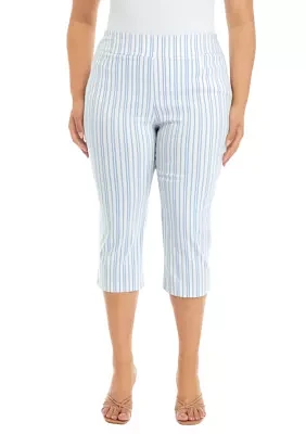 Blue/Lady Stripe Straight Pants