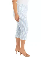 Blue/Lady Stripe Straight Pants