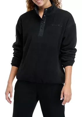 Polar Fleece Snap Pullover Sweatshirt