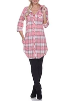 Piper Stretchy Plaid Roll Cuff Tunic