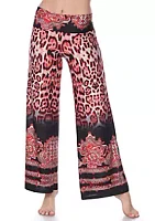 White Mark Animal Print Palazzo Pants