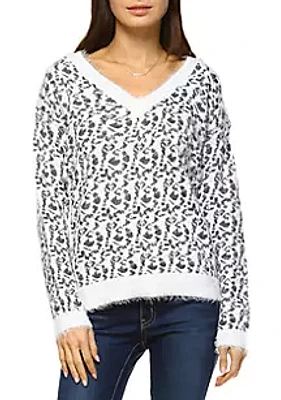 White Mark Leopard Sweater