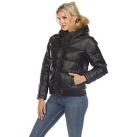 Removable Fur Hoodie Bomber Leather Jacket