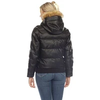 Removable Fur Hoodie Bomber Leather Jacket