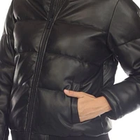 Removable Fur Hoodie Bomber Leather Jacket