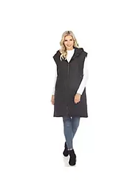 White Mark Diamond Quilted Hooded Puffer Vest