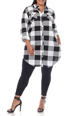 Plus Plaid Tunic Shirt