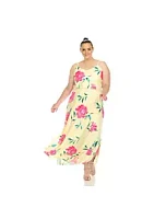 White Mark Plus Floral Strap Maxi Dress