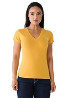 Women's Crystal Stamp Slim V-Neck T-Shirt