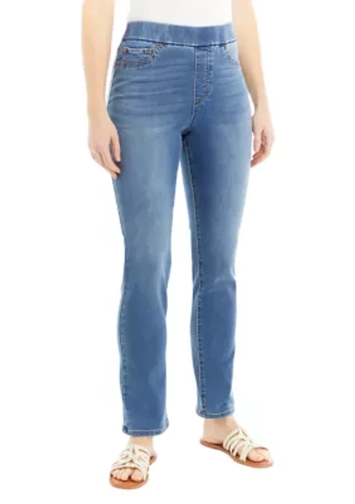 Women's Knit Denim Pull On Capri Pants