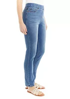 Women's Knit Denim Pull On Capri Pants