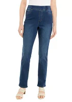 Women's Knit Denim Pull On Straight Jeans