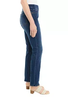 Women's Knit Denim Pull On Straight Jeans