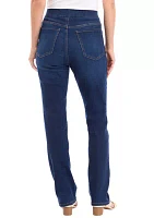 Women's Pull On Straight Leg Denim Jeans