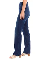 Women's Pull On Straight Leg Denim Jeans