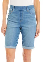 Petite Denim Bermuda Shorts