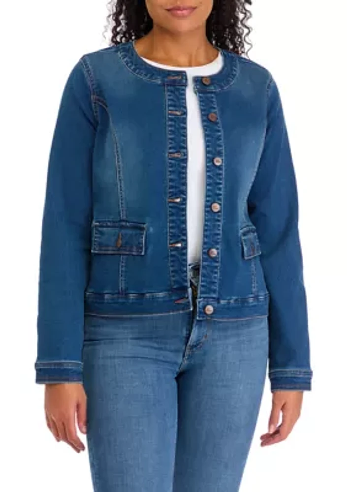 Women's Lady Like Knit Denim Jacket